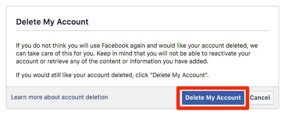 delete facebook - screenshot 18
