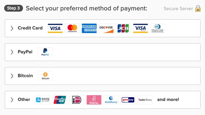 Method of payment graphic
