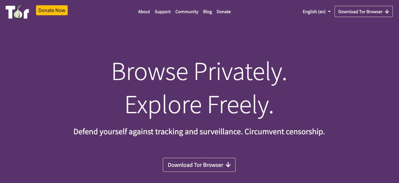 Tor Project Home Page